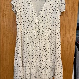 American Eagle Outfitters White Floral Midi Dress